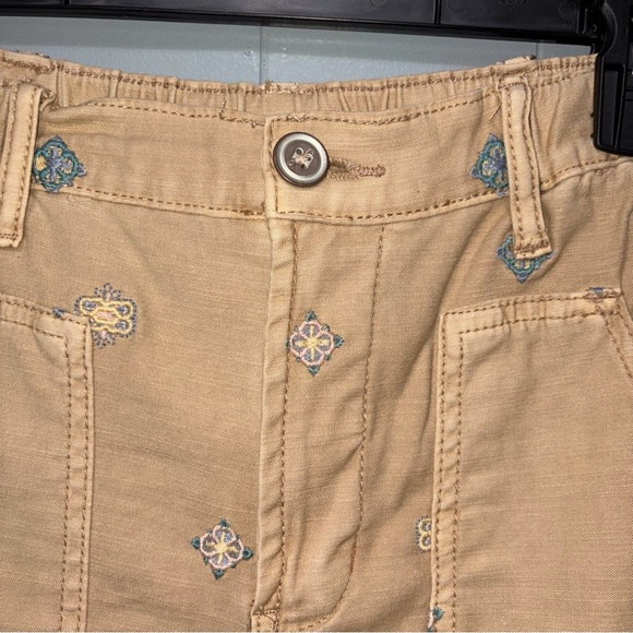 Anthropologie Pilcro Tan Embroidered High Waist Roamer Pant 25 Petite - Picture 5 of 10